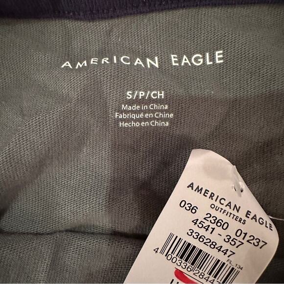 American Eagle Gray & Navy Blue Halter Neck Open Back Tank Top Sz S NEW - Picture 3 of 6